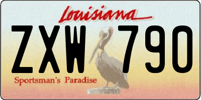 LA license plate ZXW790