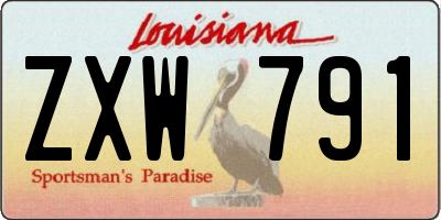 LA license plate ZXW791