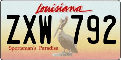 LA license plate ZXW792