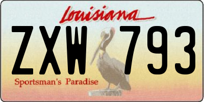 LA license plate ZXW793