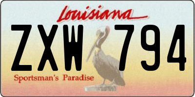 LA license plate ZXW794