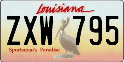 LA license plate ZXW795