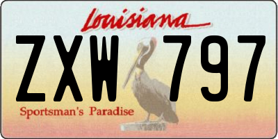 LA license plate ZXW797