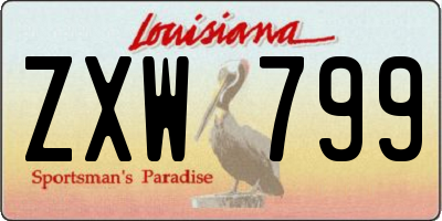 LA license plate ZXW799