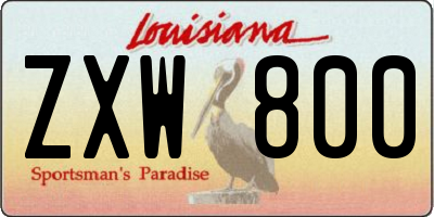 LA license plate ZXW800