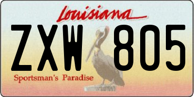 LA license plate ZXW805