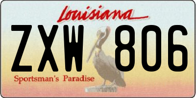 LA license plate ZXW806