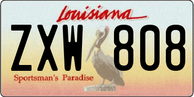 LA license plate ZXW808