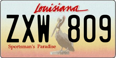 LA license plate ZXW809