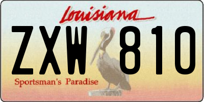 LA license plate ZXW810