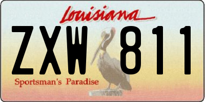 LA license plate ZXW811