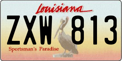 LA license plate ZXW813