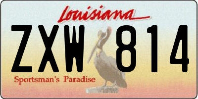 LA license plate ZXW814