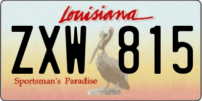 LA license plate ZXW815