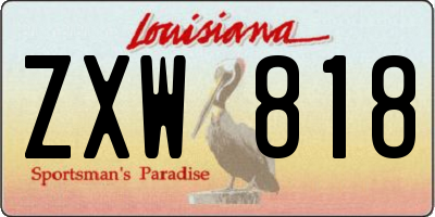 LA license plate ZXW818