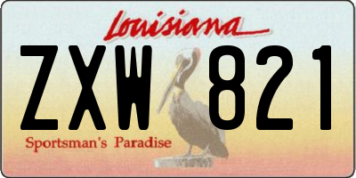 LA license plate ZXW821