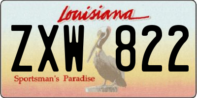 LA license plate ZXW822