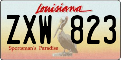 LA license plate ZXW823