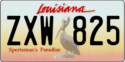 LA license plate ZXW825