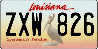 LA license plate ZXW826