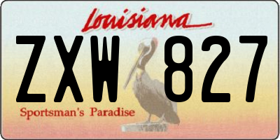 LA license plate ZXW827