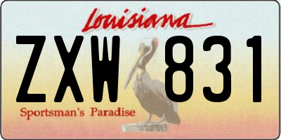 LA license plate ZXW831