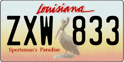 LA license plate ZXW833