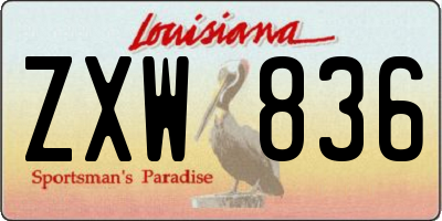 LA license plate ZXW836