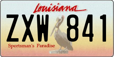 LA license plate ZXW841