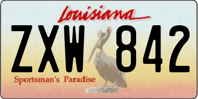 LA license plate ZXW842