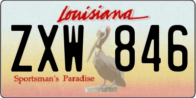 LA license plate ZXW846