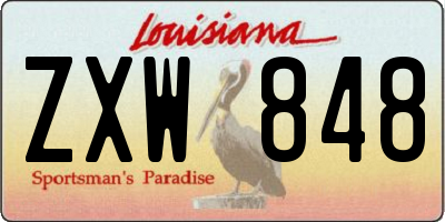 LA license plate ZXW848