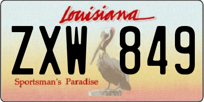 LA license plate ZXW849