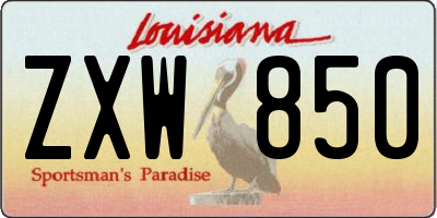 LA license plate ZXW850