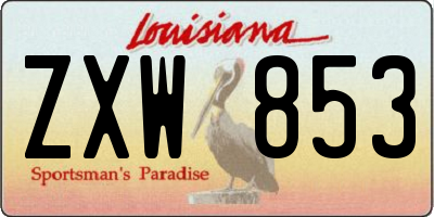 LA license plate ZXW853