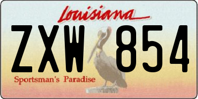 LA license plate ZXW854