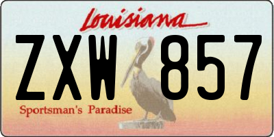 LA license plate ZXW857