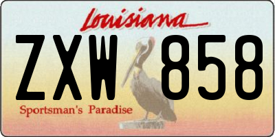 LA license plate ZXW858