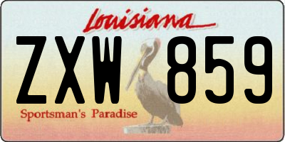 LA license plate ZXW859