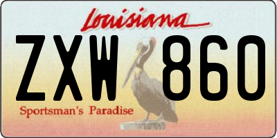 LA license plate ZXW860