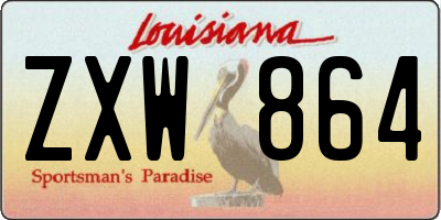 LA license plate ZXW864