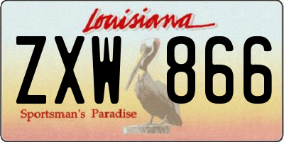 LA license plate ZXW866