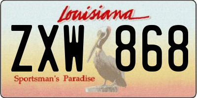 LA license plate ZXW868