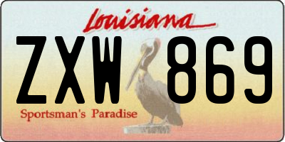 LA license plate ZXW869