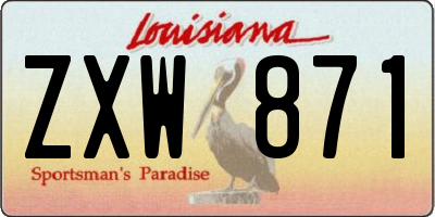 LA license plate ZXW871