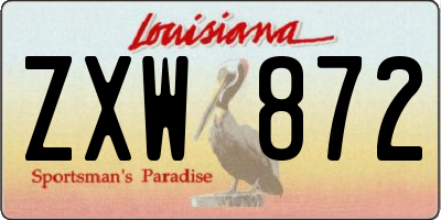 LA license plate ZXW872