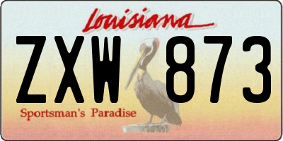 LA license plate ZXW873