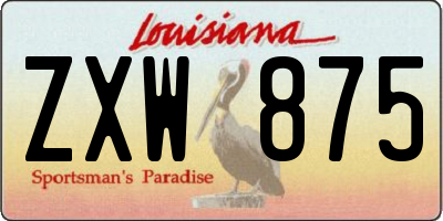 LA license plate ZXW875