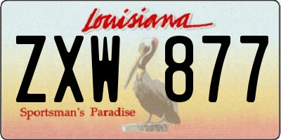 LA license plate ZXW877