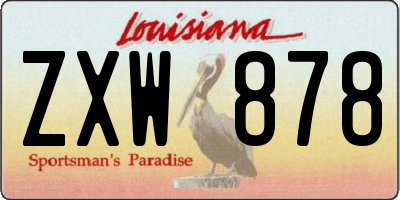 LA license plate ZXW878